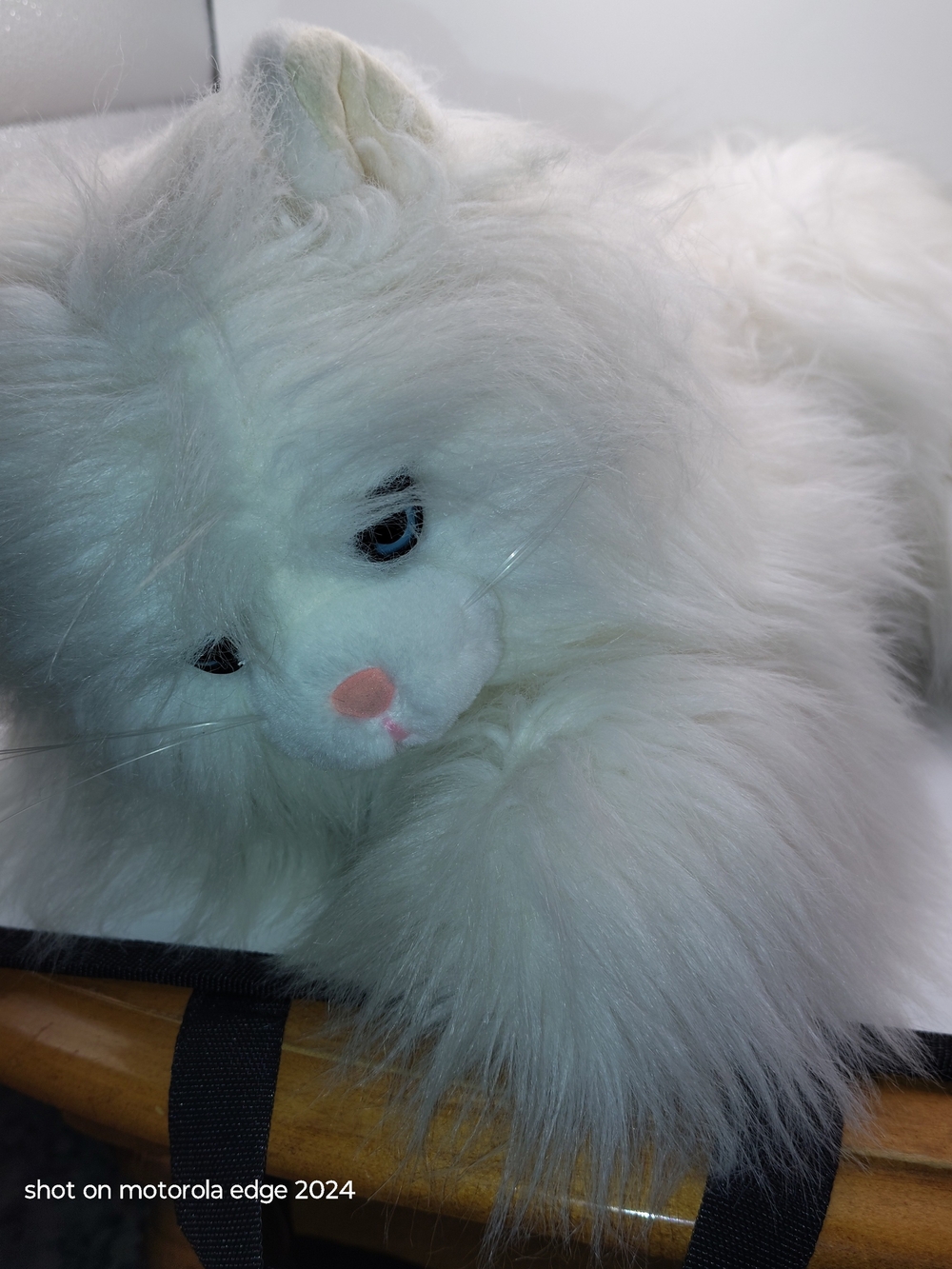 Vintage 1984 Dakin White Persian Cat Plush Long Hair Stuffed Animal Toy 80s